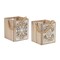 Melrose Snowflake Wooden Candle Lanterns - 14" - Brown and White - Set of 4